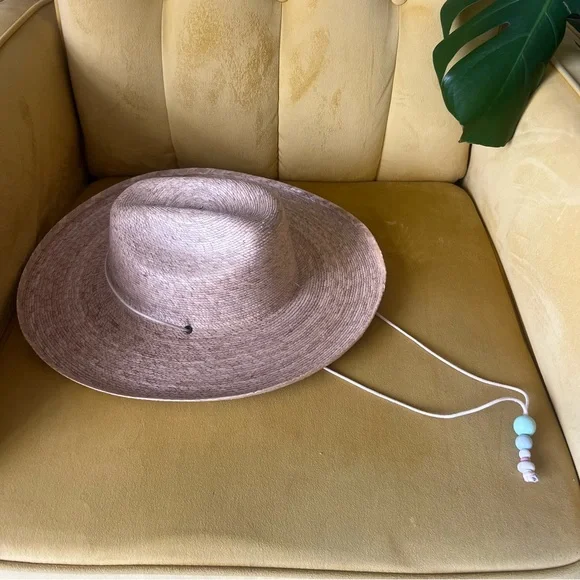 LIKE NEW Lack of Color Western Palma Straw Hat w/ adjustable beaded string - Picture 5 of 8
